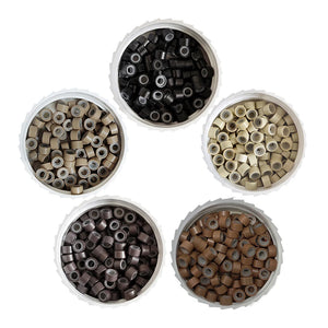 1000pcs Micro Silicone Lined Crimp Beads Rings for Hair Extensions Tools 5.0x3.0mm Wig Links
