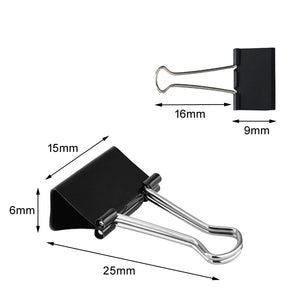 10 Pack Metal Binder Clips Assorted Sizes for Paper, Documents, Photos, Office and School Organization