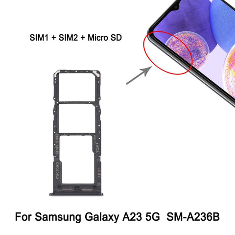 Dual SIM + Micro SD Card Tray Replacement for Samsung Galaxy A23 5G SM-A236B Smartphone