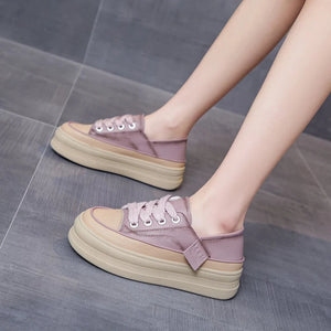 Women's Platform Sneakers 2025 - Fashion Lace-Up Walking & Running Shoes, Comfortable & High Quality