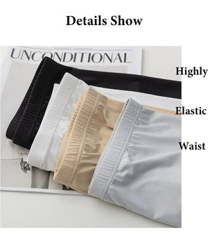 Women's Seamless Ice Silk High Waist Anti-Chafe Thigh Safety Shorts Plus Size Under Skirt Boxers Panties