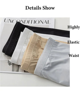Women's Seamless Ice Silk High Waist Anti-Chafe Thigh Safety Shorts Plus Size Under Skirt Boxers Panties