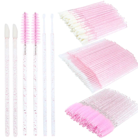 200pcs Disposable Makeup Applicator Set: Mascara Wands, Lip Brushes, Brow & Lash Tools Kit