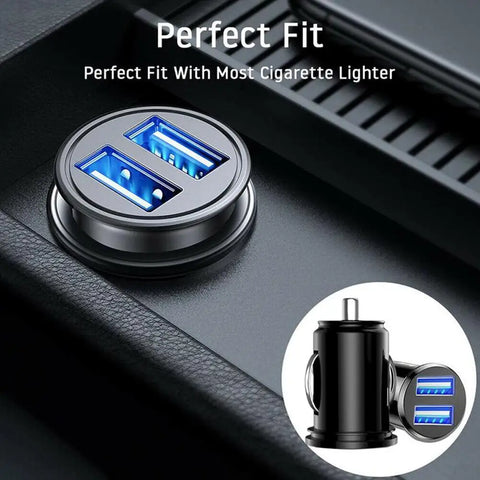 12V Dual USB Car Charger Adapter Quick Charge for iPhone iPad Truck Vehicle Power Port