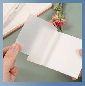 100 Sheets Clear Sticky Notes Pad - Transparent Note Paper for School & Office Stationery