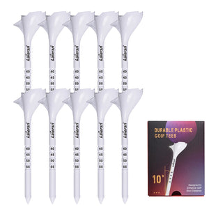10-Piece Angled Plastic Golf Tees 10° for Improved Distance