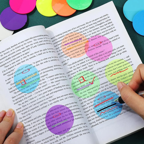 160pcs Transparent Round Sticky Tabs, Waterproof Sticky Notes, Page Flags, Book Markers, Stationery Supplies