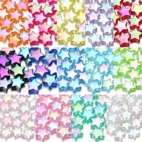 100pcs AB Color Star Acrylic Beads for DIY Jewelry Making Necklace Bracelet Spacer Charms