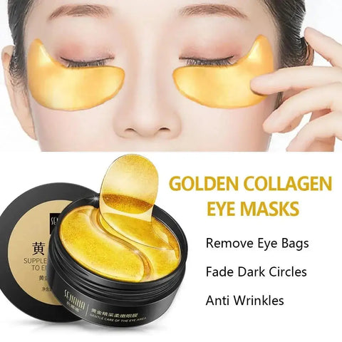 24k Gold Eye Masks for Dark Circles, Puffiness, Hydration, Anti-Aging Treatment