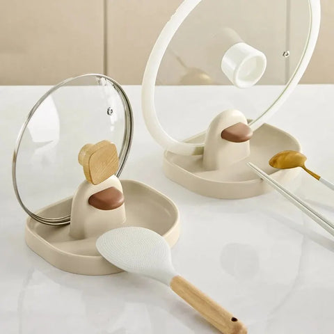 Compact Kitchen Utensil & Lid Organizer Rack - Countertop Storage Solution