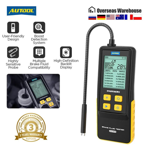 Automotive Brake Fluid Tester for DOT3/DOT4/DOT5.1/ENV4/ENV6 Compatible with ATE/TRW/Bosch/Mobil
