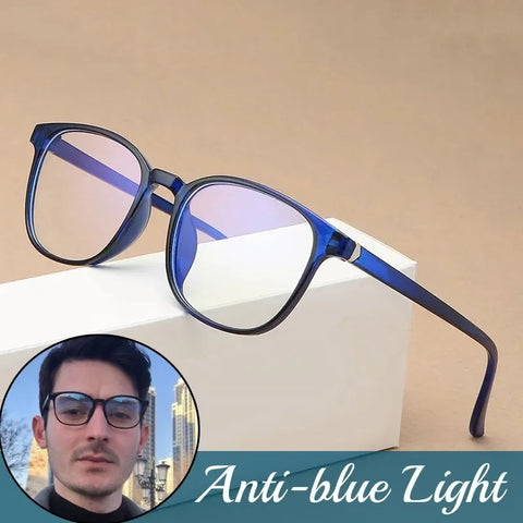 Anti Blue Light Vintage Square Oversized Glasses for Men & Women - Retro Computer Eyewear