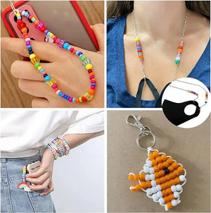 1000pcs Multi-colored Large Hole Pony Beads for Jewelry Making, DIY Crafts, Bracelets, Keychains Supplies