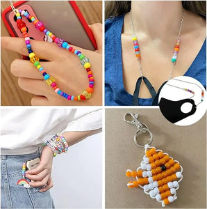 1000pcs Multi-colored Large Hole Pony Beads for Jewelry Making, DIY Crafts, Bracelets, Keychains Supplies