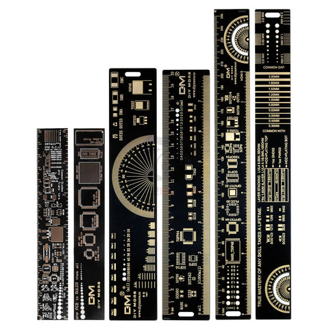 3 Size PCB Ruler 15cm 20cm 25cm Multi-functional Measuring Tool for Resistor Capacitor IC SMD Diode Transistor