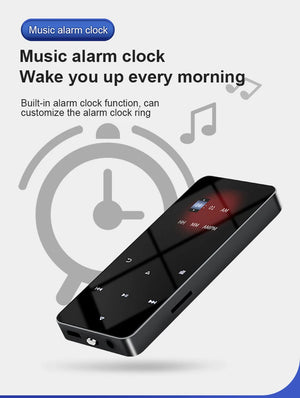2" Metal Touch MP3 MP4 Music Player, Bluetooth 5.0, FM Radio, Alarm, E-book, Card Support