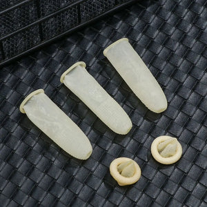 100pcs Natural Rubber Finger Cots Non-Slip Latex Finger Covers for Nail Art, Reusable Protective Fingertips Gloves