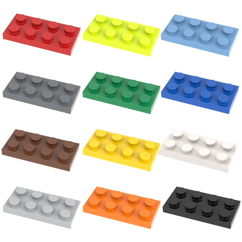 50-Pack Compatible 2x4 Brick Plates Building Blocks Set