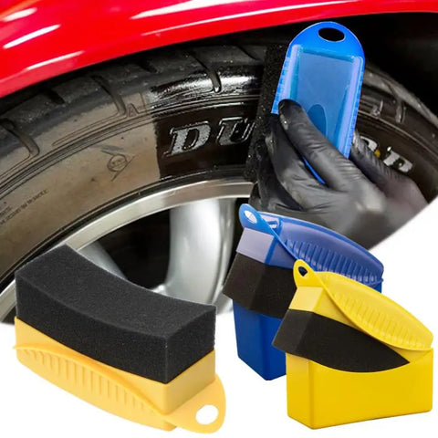 Car Wheel Polishing & Waxing Sponge Brush - Tire Cleaning & Dressing Applicator Pads