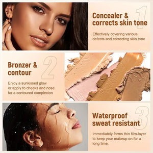 10-Color Matte Concealer Palette: Full Coverage for Dark Circles, Tattoos & Contouring