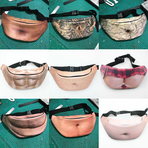 Beer Belly Fanny Pack Funny Waist Bag for Men Women Dad Sports Novelty Belt