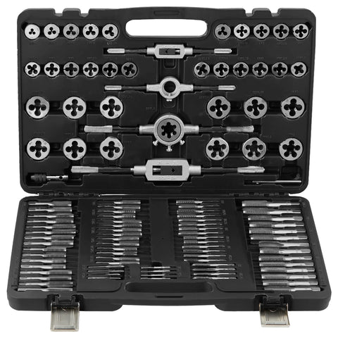 Comprehensive Tap and Die Set - Multiple Sizes, Metric & SAE, Bearing Steel Threading Tools (40-116pcs)