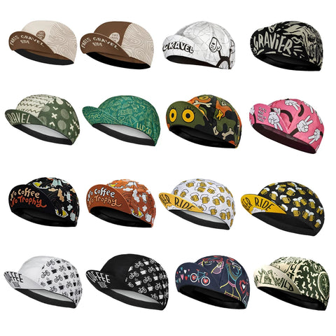 Cycling Cap Beer & Coffee Design Breathable Bike Hat Road & Gravel for Men Women