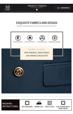 "2024 Men's Slim Fit Suit 2-Piece Set: Formal Business Wear (Jacket+Pants)"