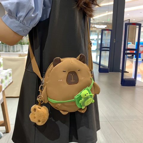Cute Capybara Crossbody Bag for Students - Lightweight, Korean Style Shoulder & Mobile Phone Bag