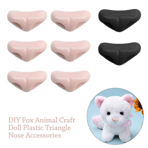 Craft Doll Safety Noses 15x7mm Black & Pink 10-Pack for DIY Projects