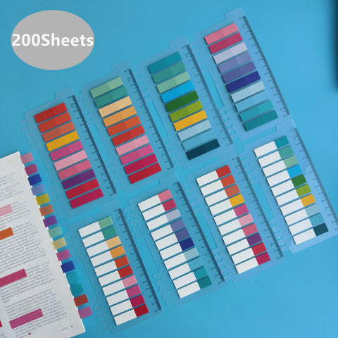 200 Transparent Sticky Notes Sheets - Clear Bookmark, Notebook Pads, School Stationery Supplies