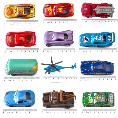 1:55 Scale Diecast Cars Set - Lightning McQueen, Mater, Jackson Storm - Kids' Movie Toy Collection