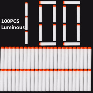 100 Glow-in-Dark Foam Dart Refill Pack for Toy Blasters