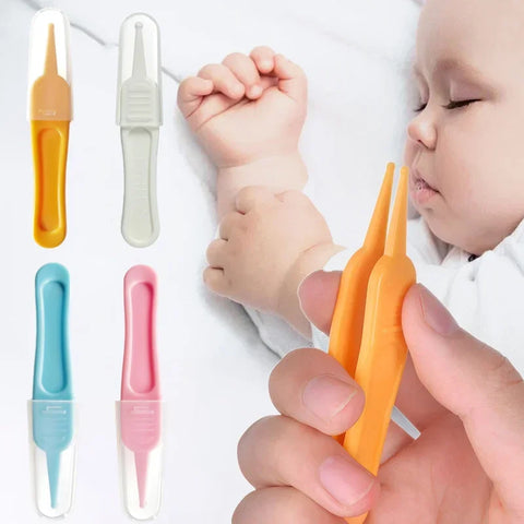 Baby Nose Ear Navel Tweezers | Infant Booger Snot Clean | Safe Newborn Cleaning Tool
