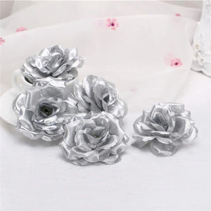 10 Black Silk Roses 8cm for Weddings, Events, Parties, Home Decoration