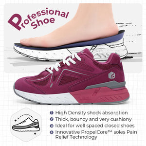 Extra Wide Women's Walking Sneakers, Lightweight for Flat Feet & Plantar Fasciitis, Heel Pain Relief