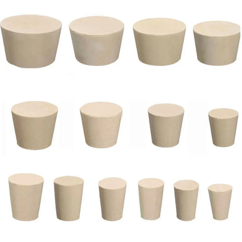 "2pcs Tapered Rubber Stopper Plugs 8mm-62mm Assorted Sizes for Lab Test Tubes"