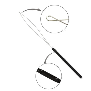 10 Pcs Hair Extension Loop Needle Pulling Hook Tool for Microlink Beads