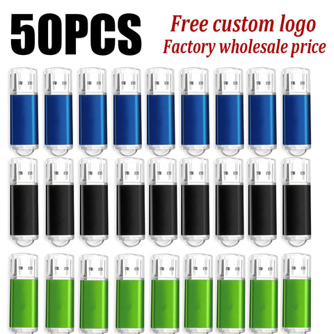 50pcs Custom Logo USB2.0 High Speed Flash Drive Memory Stick Pen Drive 4GB-64GB