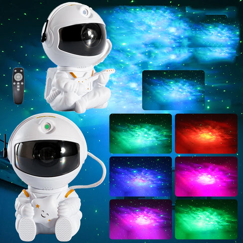 2022 Remote Control 360° Rotating Night Light Projector Stepless Dimming Lamp Selfie Atmosphere Robot