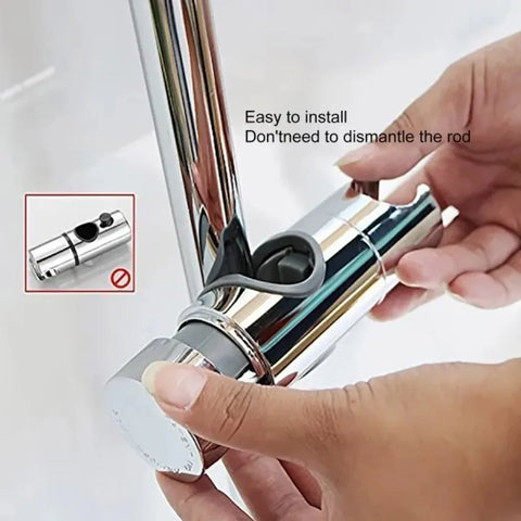 Adjustable Shower Head Holder Bracket for 18-25mm Slide Rail, Polished Chrome Replacement Handheld Holder