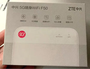 5G Pocket WiFi Router - Zte F50 5G Wireless, Sub-6 SA/NSA, Dual Band 2.4G/5G, No Battery, Portable Network Solution