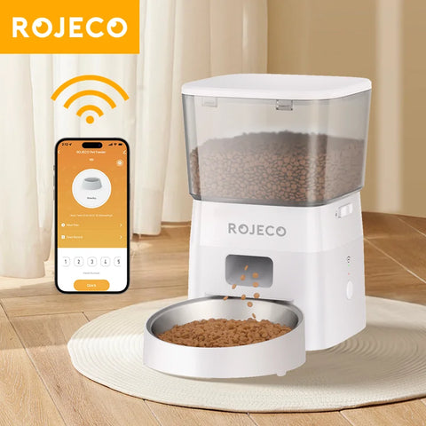 2L Automatic Cat Feeder WiFi Smart Pet Food Dispenser for Dogs, Dry Food, Kibble, Remote Control