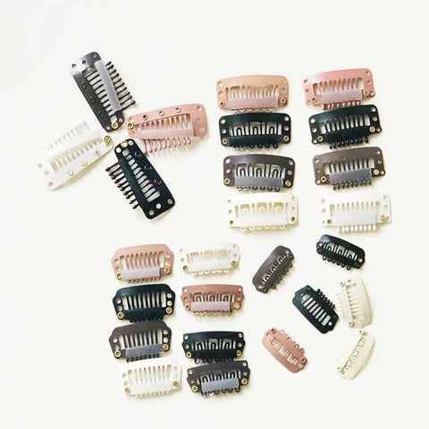 100pcs Black Brown Wig Clips 2.3cm-3.6cm Snap Clips for Hair Extensions & Wefts Hairpins Styling Tools