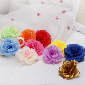 10 Black Silk Roses 8cm for Weddings, Events, Parties, Home Decoration