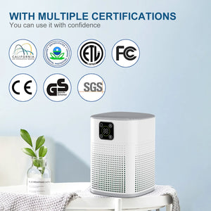 Portable Air Purifier for Home - H13 HEPA & Carbon Filters, Smart Control, Efficient Dust & Odor Removal
