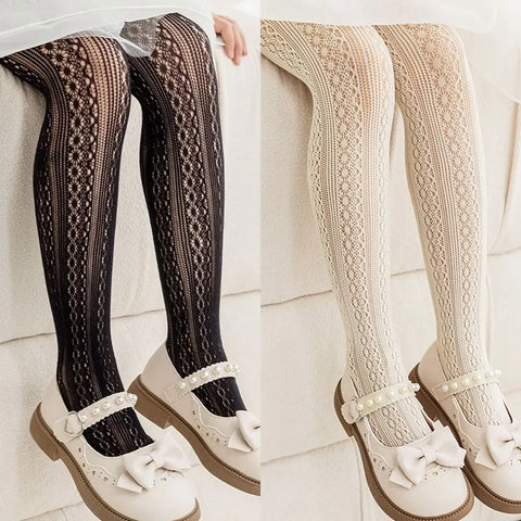 Girls Fishnet Cotton Tights Lace Pantyhose Baby Spring Summer One-Piece Trousers