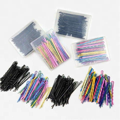 50pcs Colorful Metal Hair Clips - Simple Pill Head Hairpins for All Occasions