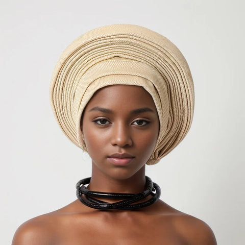 African Aso Oke Headtie for Women - Nigerian Head Wraps, Turban Gele, High-Quality Headscarf for Wedding Party