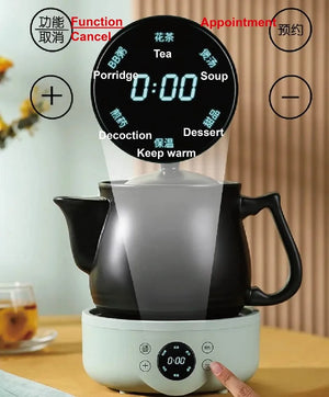 1.8L Smart Electric Ceramic Medicine and Soup Pot with Auto Keep Warm Function